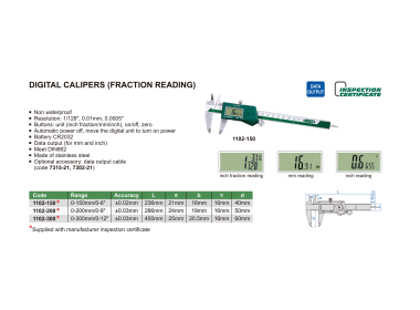 INSIZE 1102 - Digital Caliper