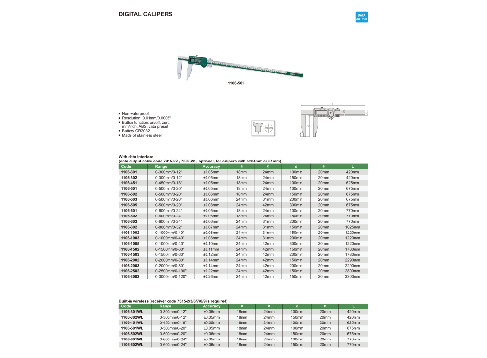 INSIZE 1106 - Digital Caliper