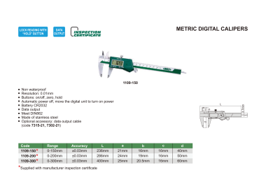 INSIZE 1109 - Metric Digital Caliper
