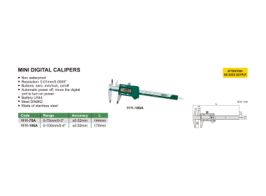 INSIZE 1111 - Mini Digital Caliper