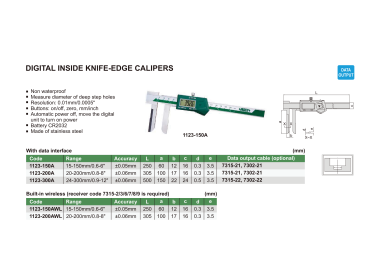 INSIZE 1123 - Digital Inside Knife-edge Caliper