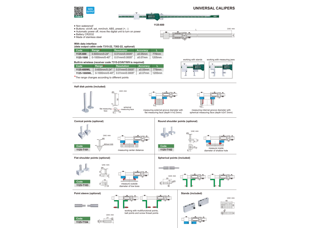 INSIZE 1125 - Wireless Universal Caliper
