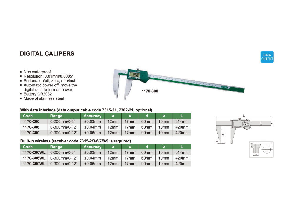 INSIZE 1170 - Digital Caliper