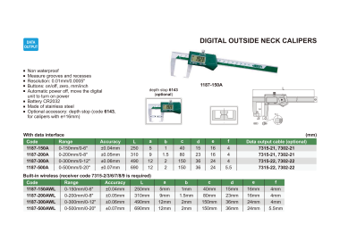 INSIZE 1187 - Digital Outside Neck Caliper
