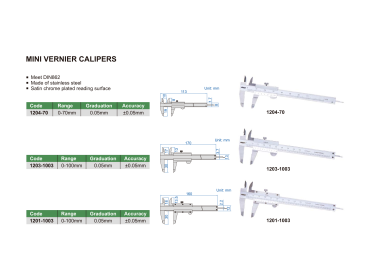 INSIZE 1201 - Mini Vernier Caliper