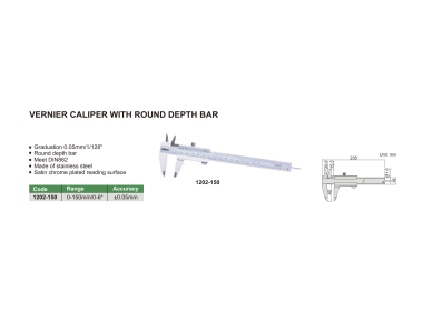 INSIZE 1202 - Vernier Caliper with round depth bar