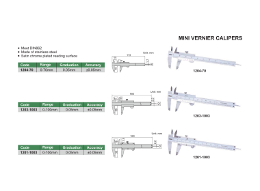 INSIZE 1203 - Mini Vernier Caliper