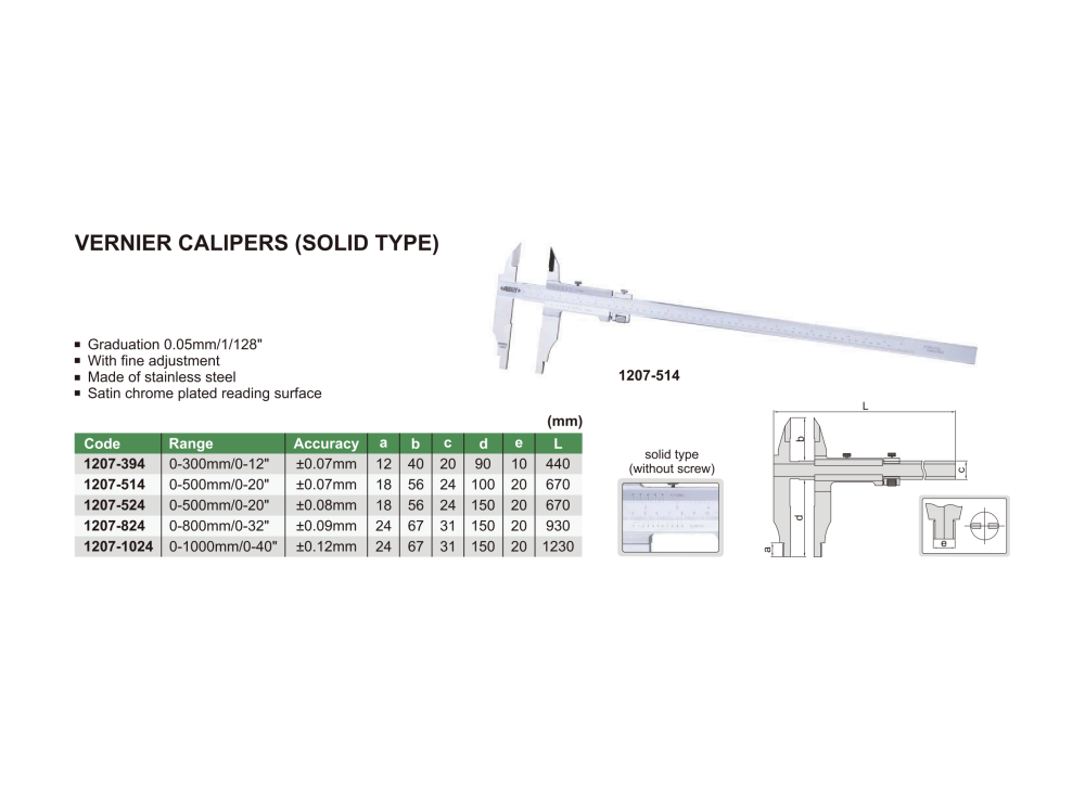 INSIZE 1207 - Vernier Caliper