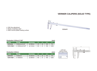 INSIZE 1210 - Vernier Caliper