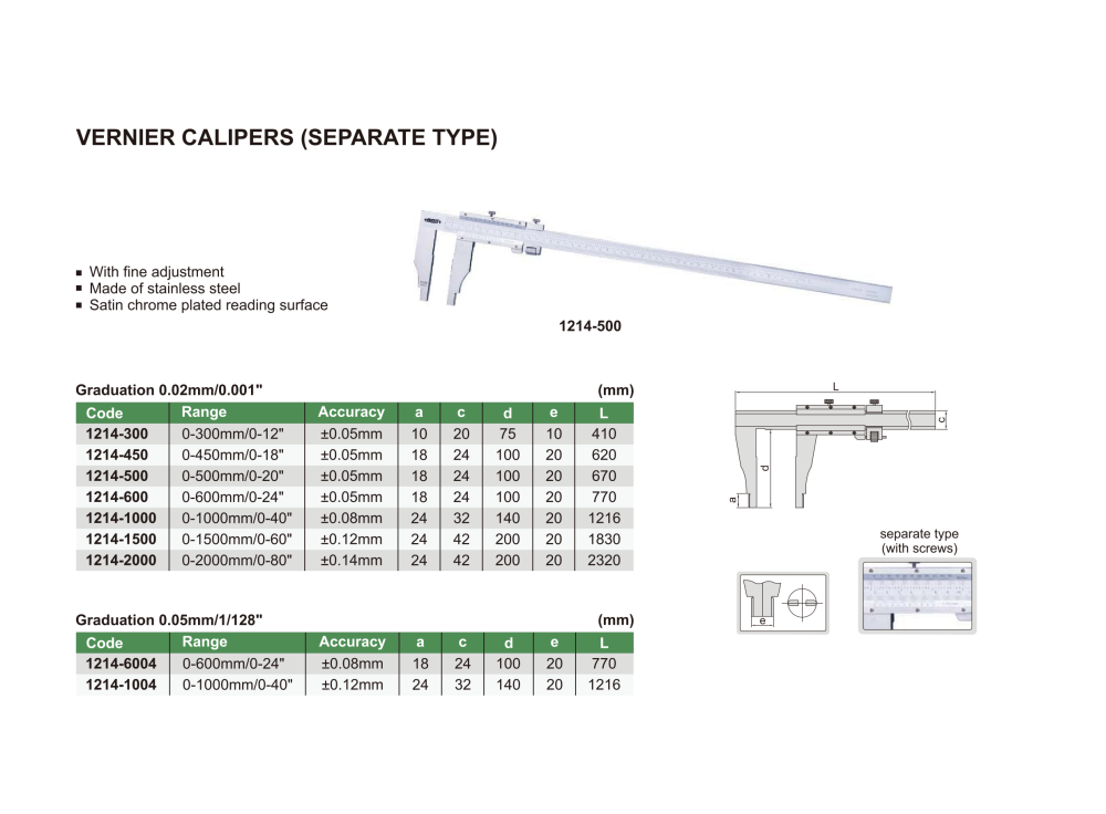 INSIZE 1214 - Vernier Caliper
