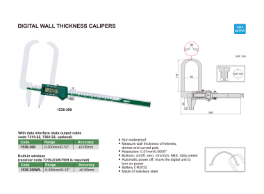 INSIZE 1536 - Digital Wall Thickness Caliper