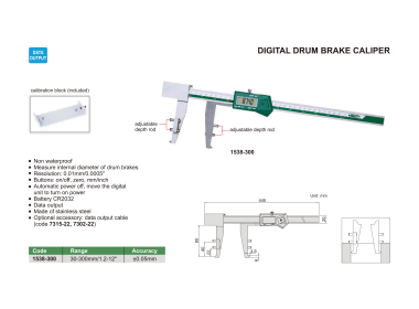 INSIZE 1538 - Digital Drum Brake Caliper