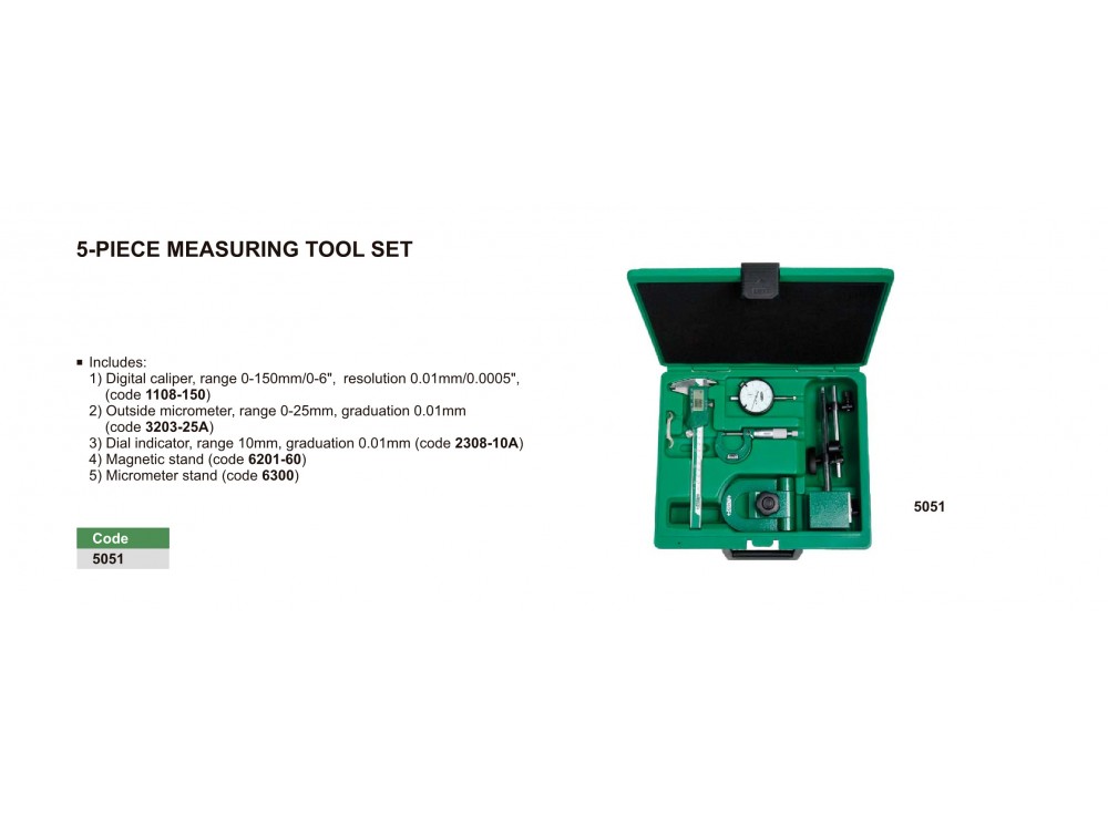 MEASURING TOOL SET - INSIZE 5051 5pc